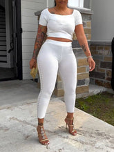 Solides geripptes 2-teiliges Set